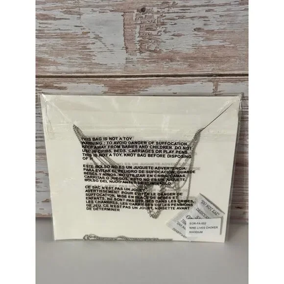 8 Other Reasons Nine Lives Silver Lariat Choker Necklace - FabFitFun - New - Picture 4 of 6